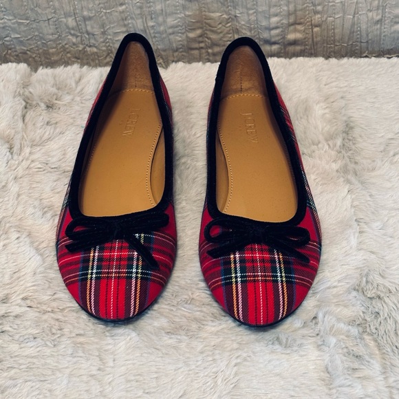 J Crew Plaid Ballet Flats - Red and Black - Picture 4 of 7
